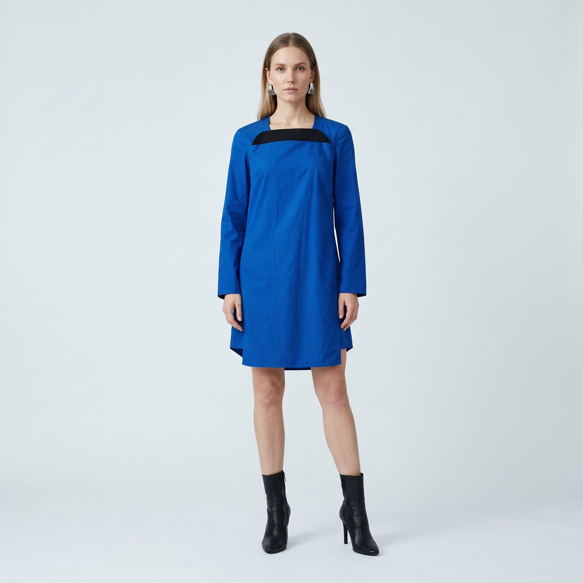 Blue Contrast Detail Long Sleeve