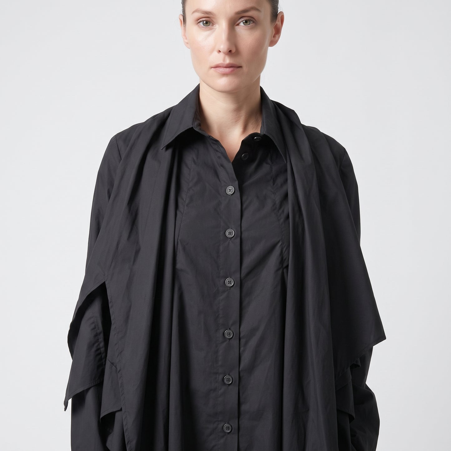 Architectural Draped Cotton Shirt