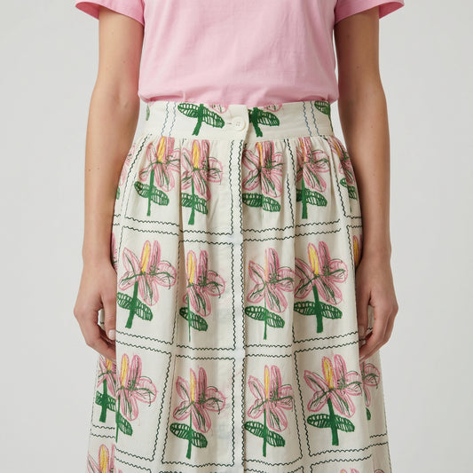 Floral Print Midi Skirt