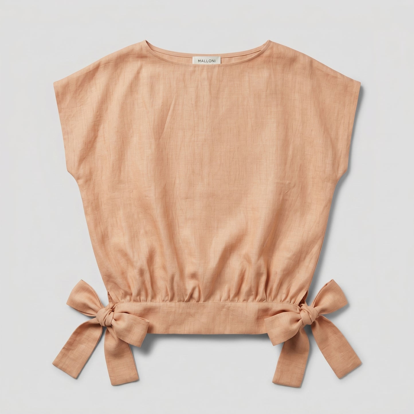 Linen Side Tie Crop Top
