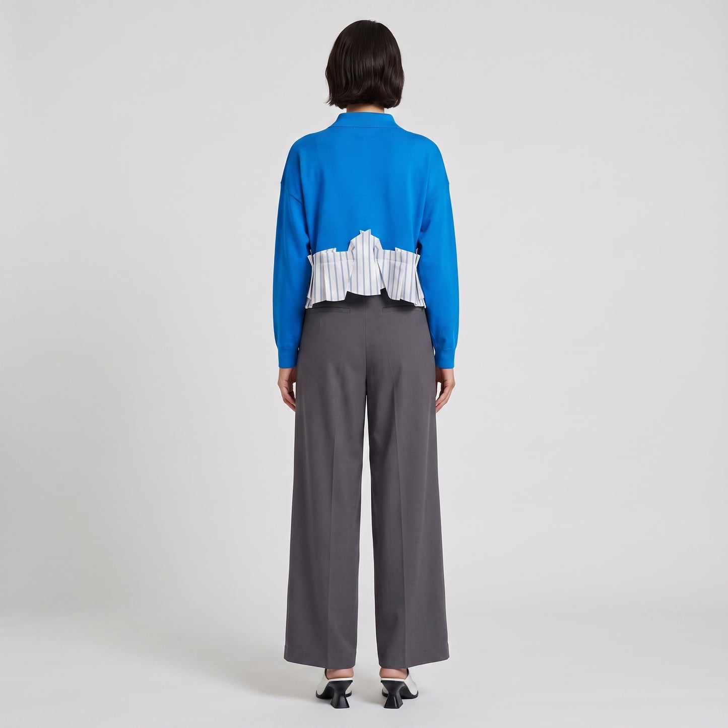 Contrast Hem Polo Cardigan