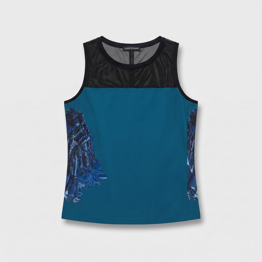 Mesh Panel Printed Tank Top