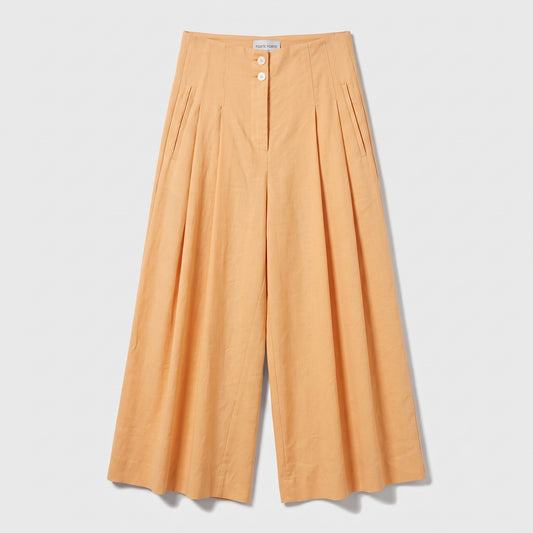 High-Waisted Pleated Wide-Leg Trousers