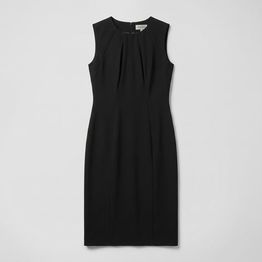 Tailored Sleek Black Sheath Dress