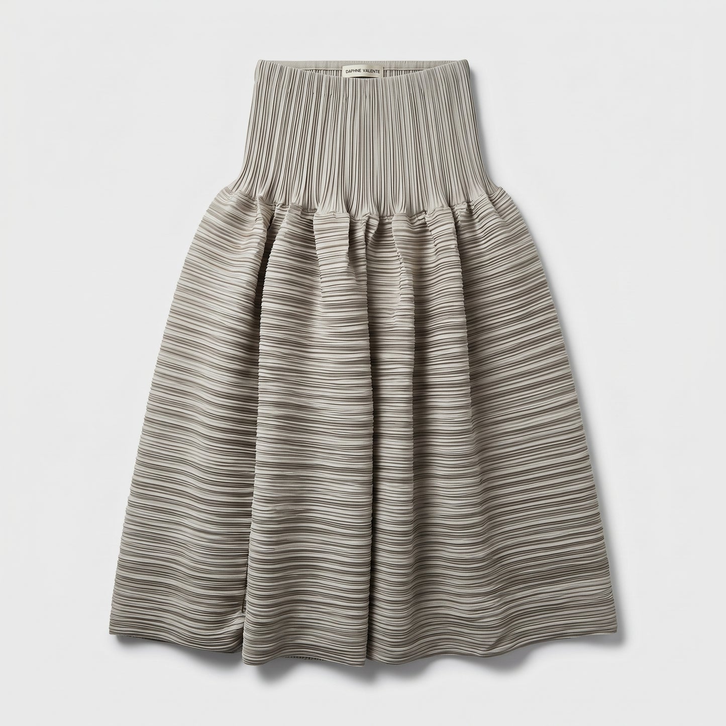 Pleated High-Waisted Midi Skirt