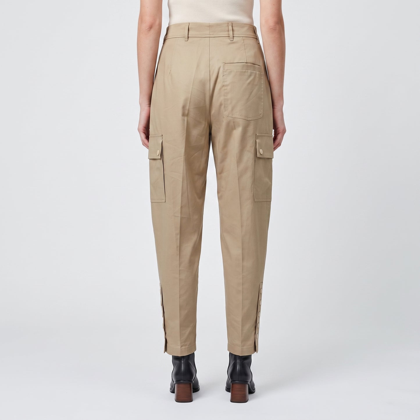 Tailored High-Rise Cargo Trousers