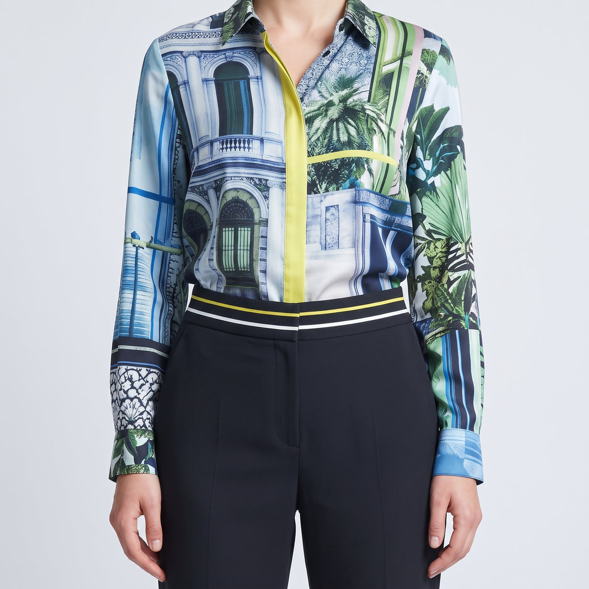 Striped Waist Tailored Trousers
