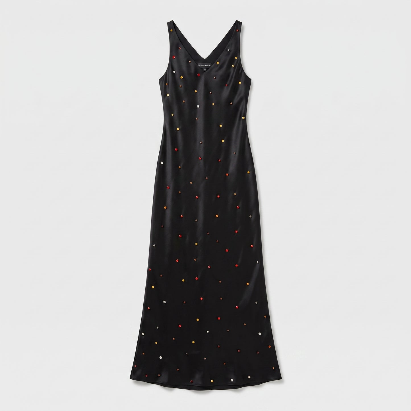 Embellished Silk V-Neck Dress