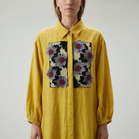 Floral Embroidered Linen Tunic