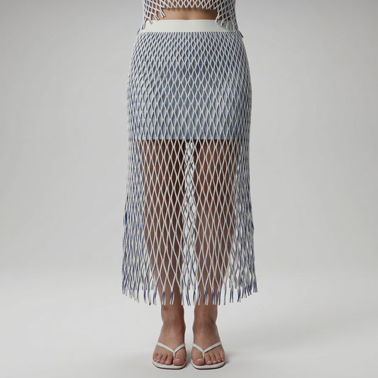 Open Knit Midi Skirt