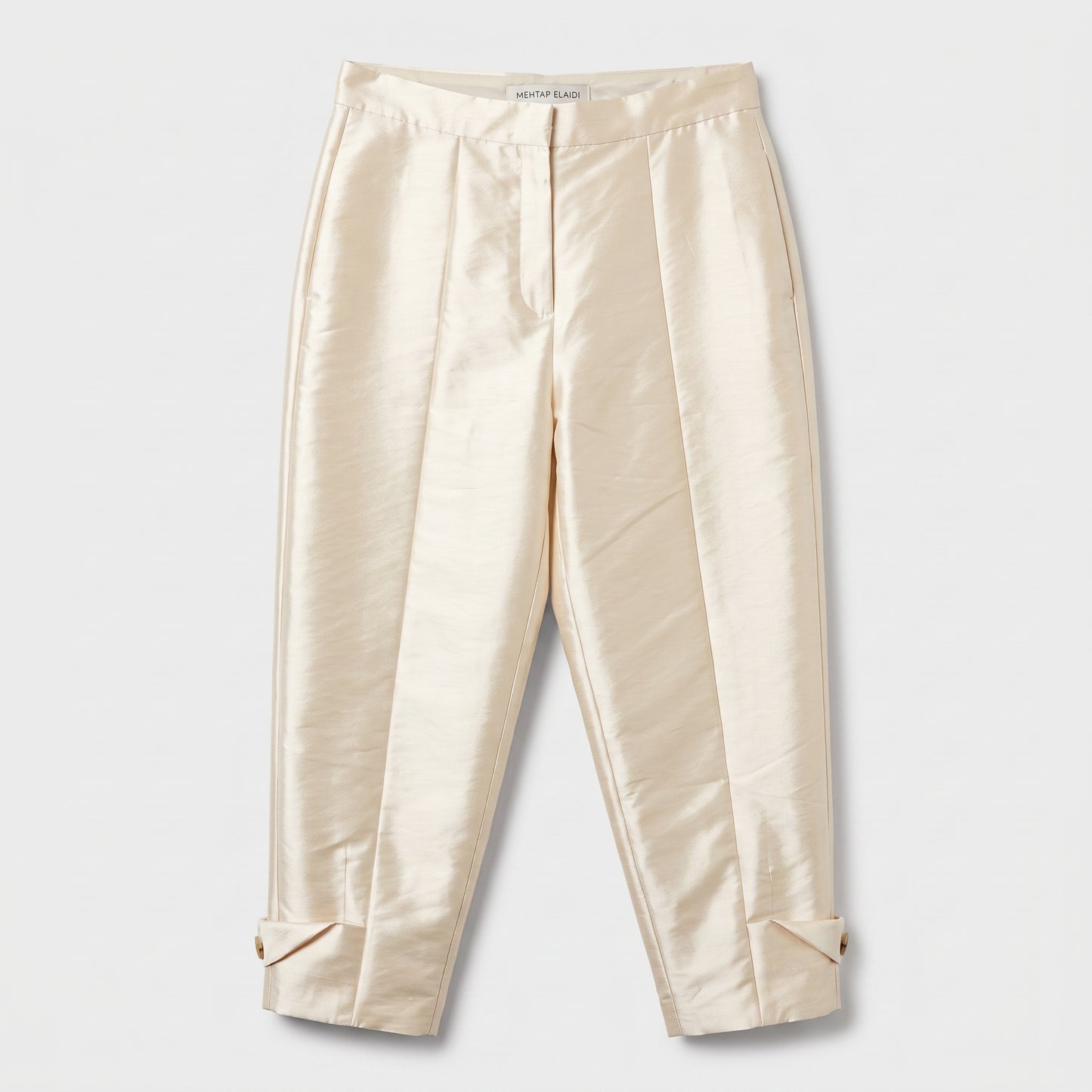Tailored High-Waisted Silk Trousers