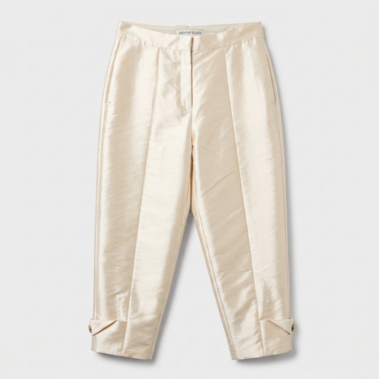 Tailored High-Waisted Silk Trousers