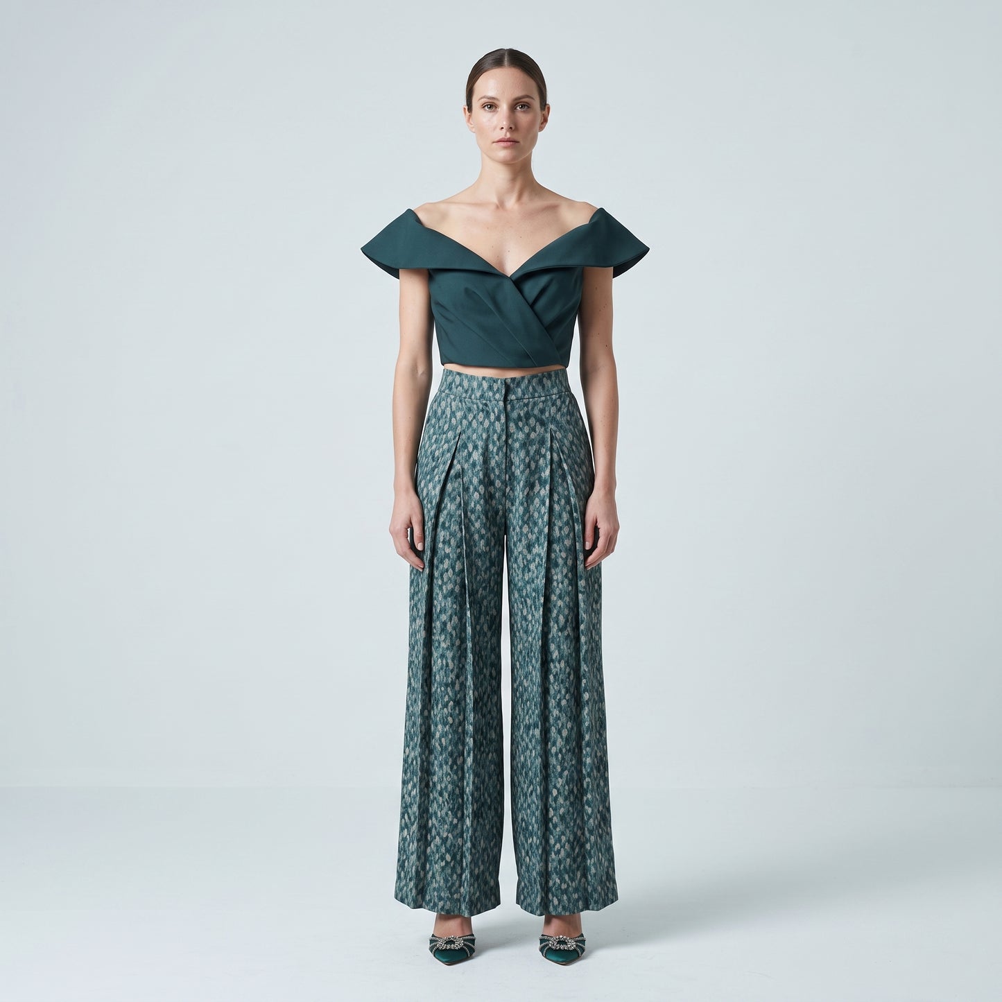 Off-Shoulder Structured Cropped Top