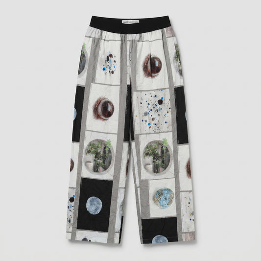 Graphic Print Wide Leg Trousers