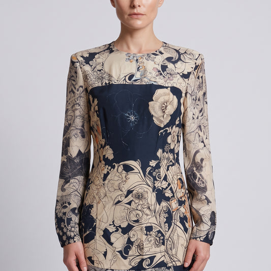Floral Printed Long Sleeve Dress