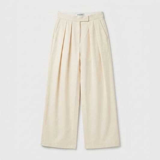 Tailored High-Waisted Pleated Skirt