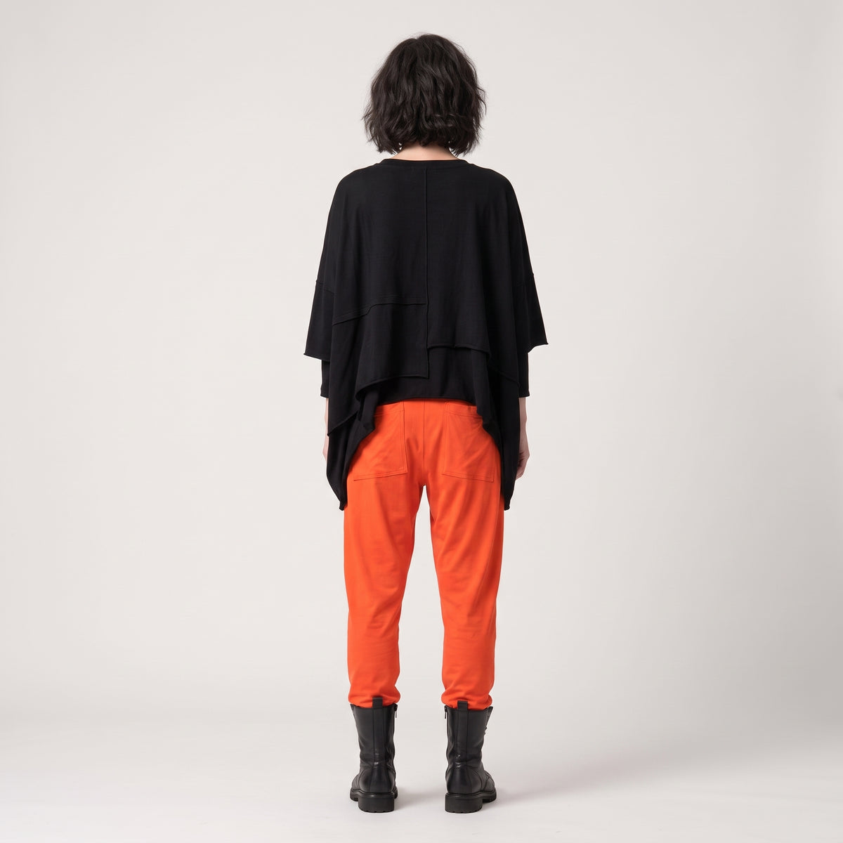 Vibrant Orange Elastic Waist Trousers