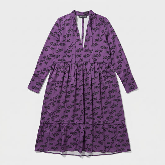 Floral Print Tie-Neck Dress