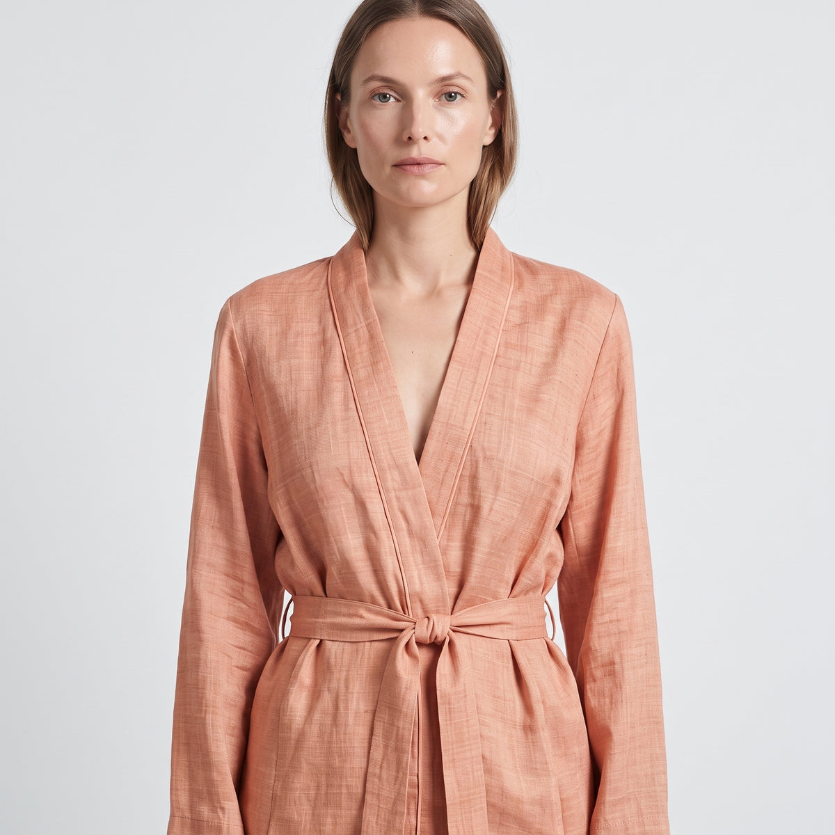 Textured Belted Wrap Jacket