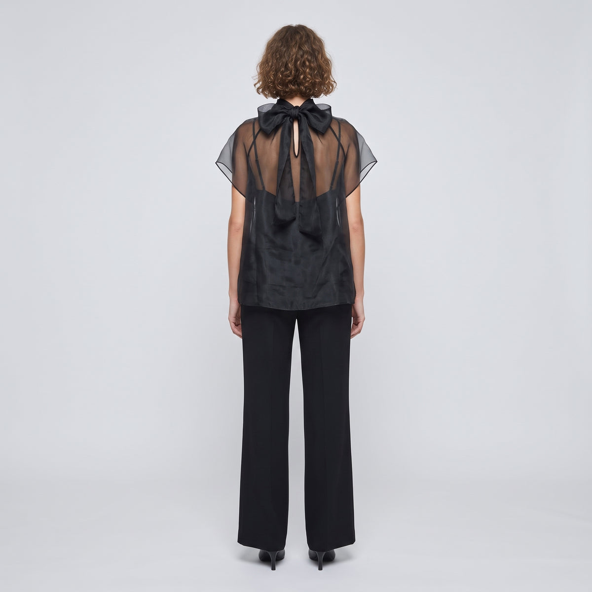 Sheer Mock Neck Blouse