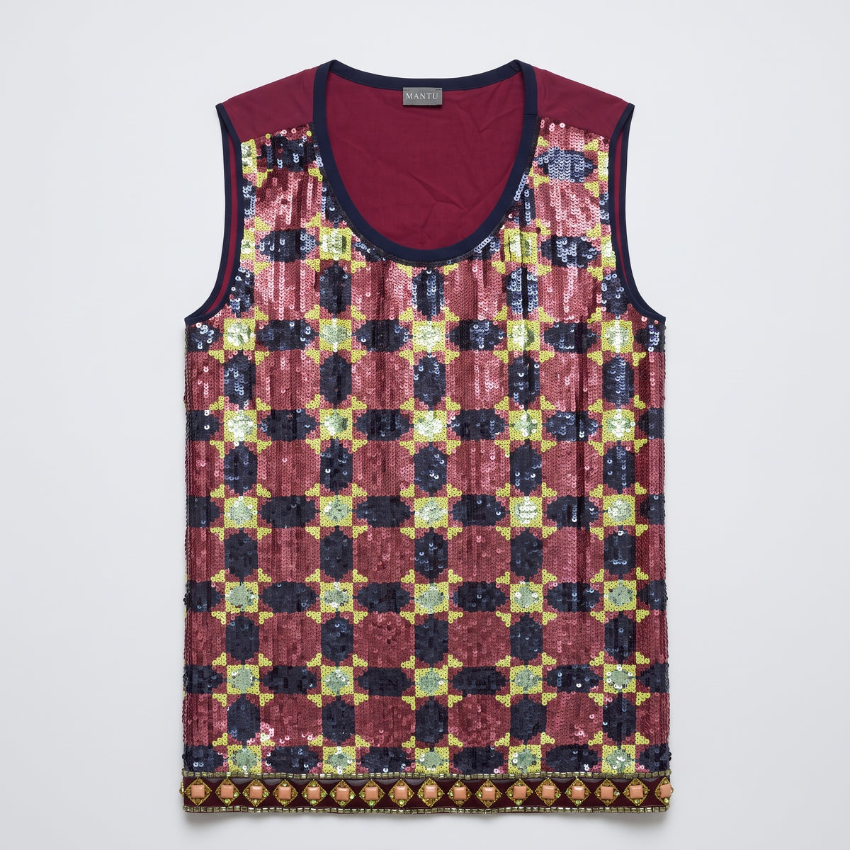 Sequin Geometric Sleeveless Top