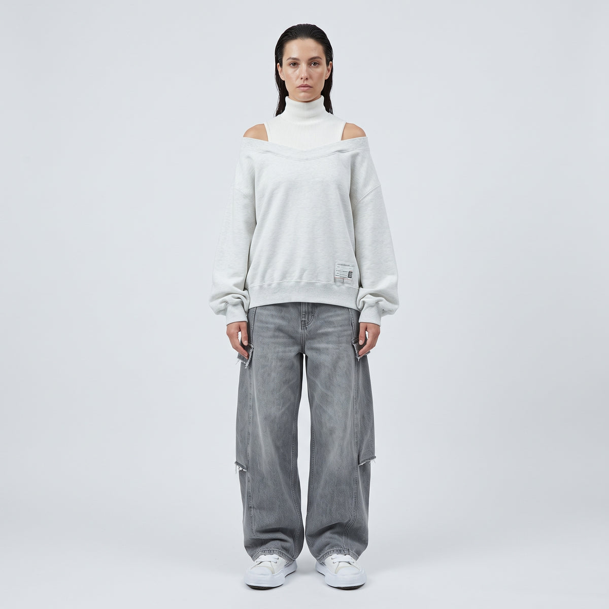 Layered Mock Neck Sweatshirt