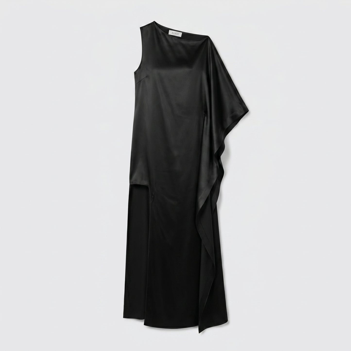 Asymmetric One-Shoulder Satin Dress