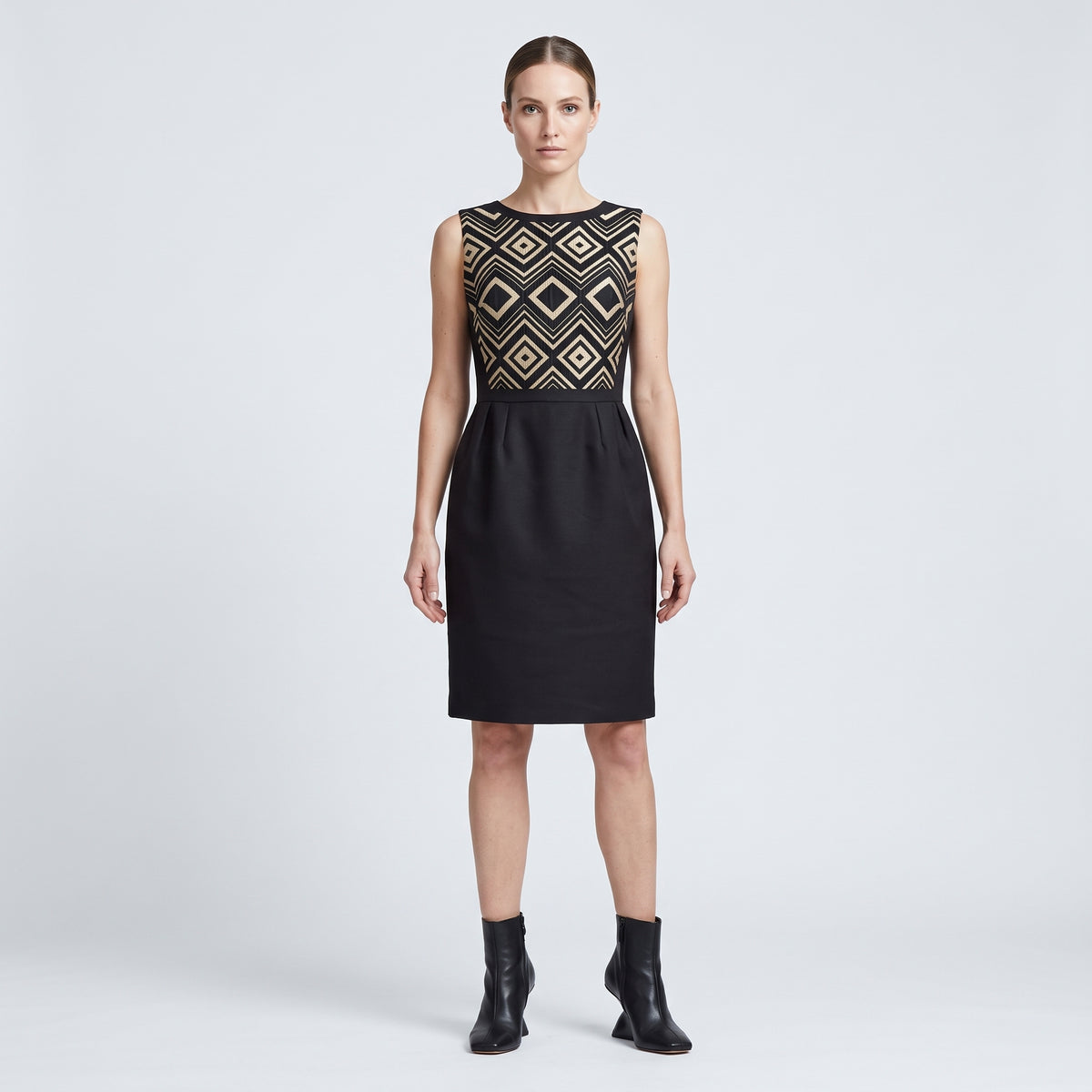 Geometric Pattern Sleeveless Dress