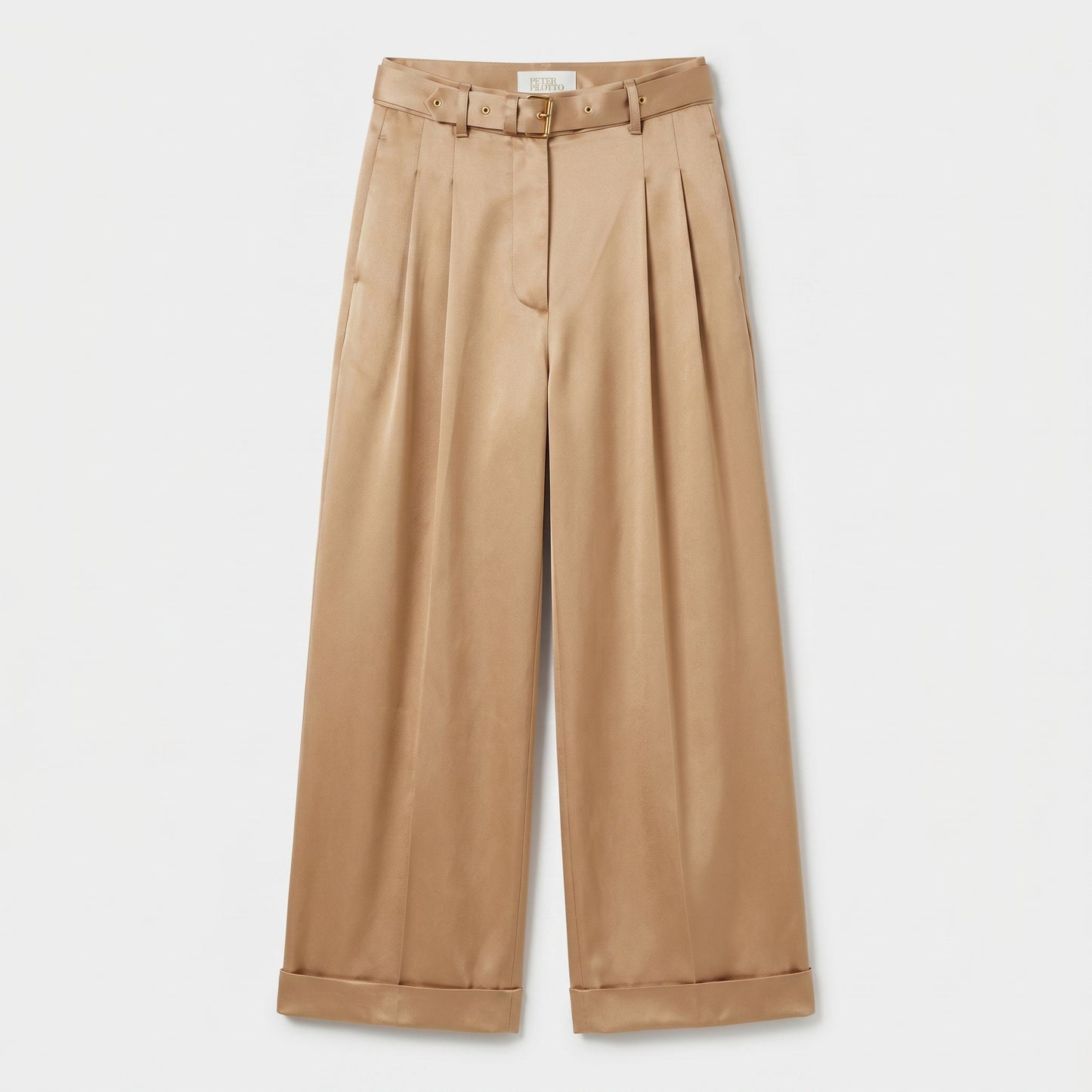 Tailored Satin Belted Trousers