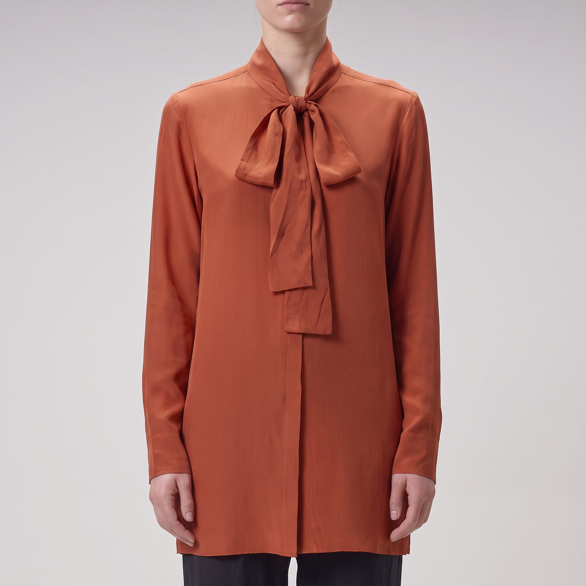 Silk Pussybow Tie Blouse
