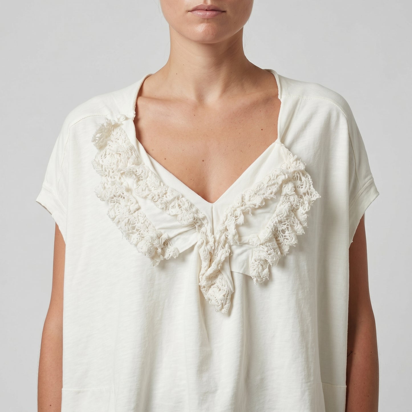 Fringe Embellished V-Neck Top
