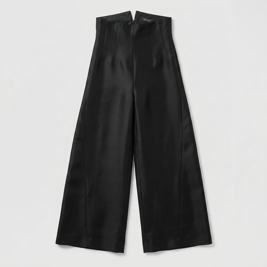 High-Waisted Structured Wide-Leg Trousers