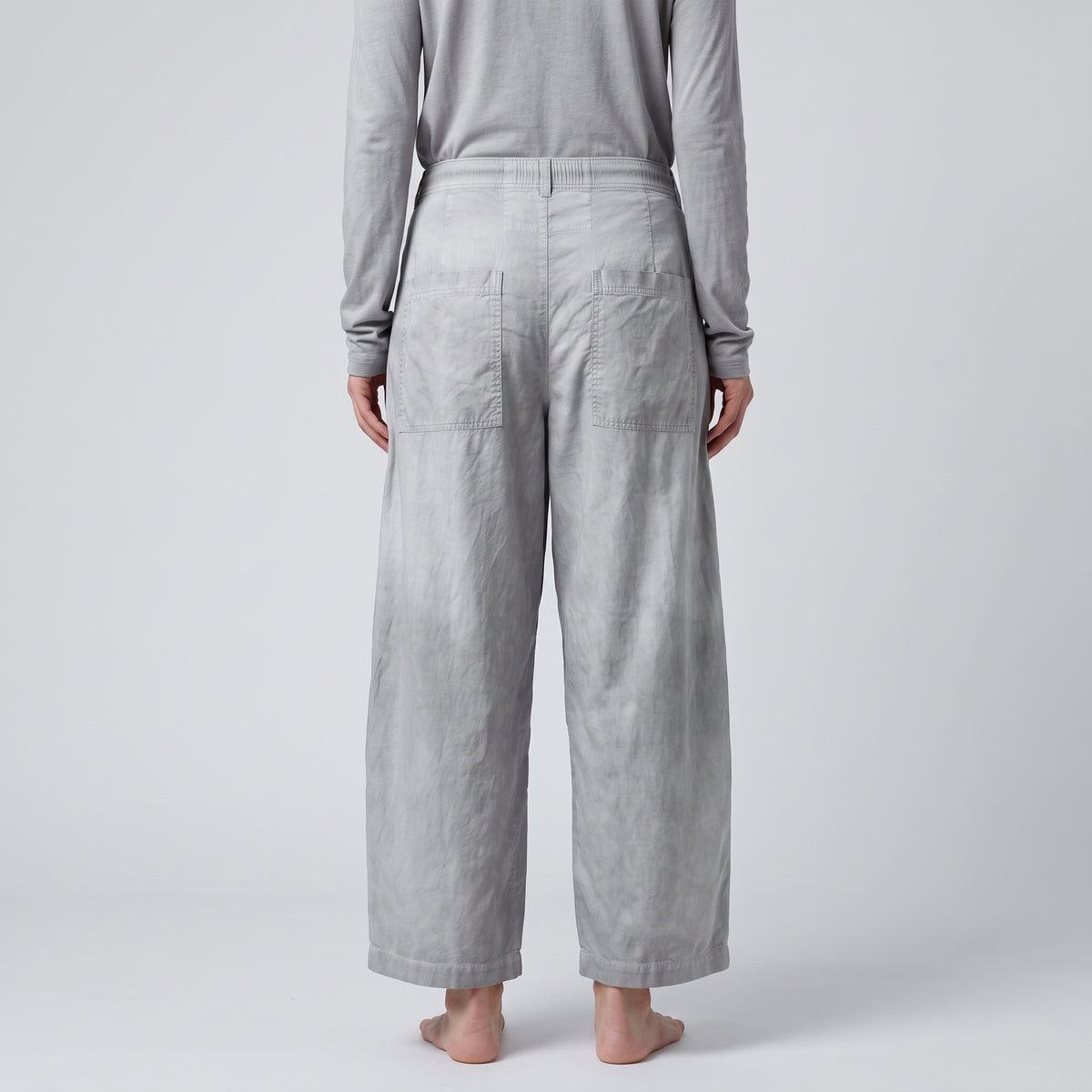 Tie-Dye Pleated Cropped Trousers