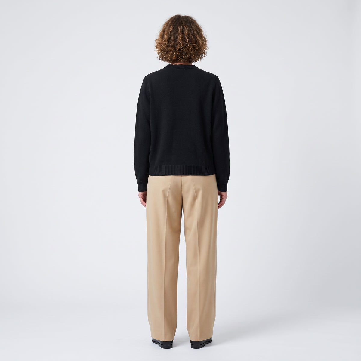 Classic Black Crewneck Knit Sweater