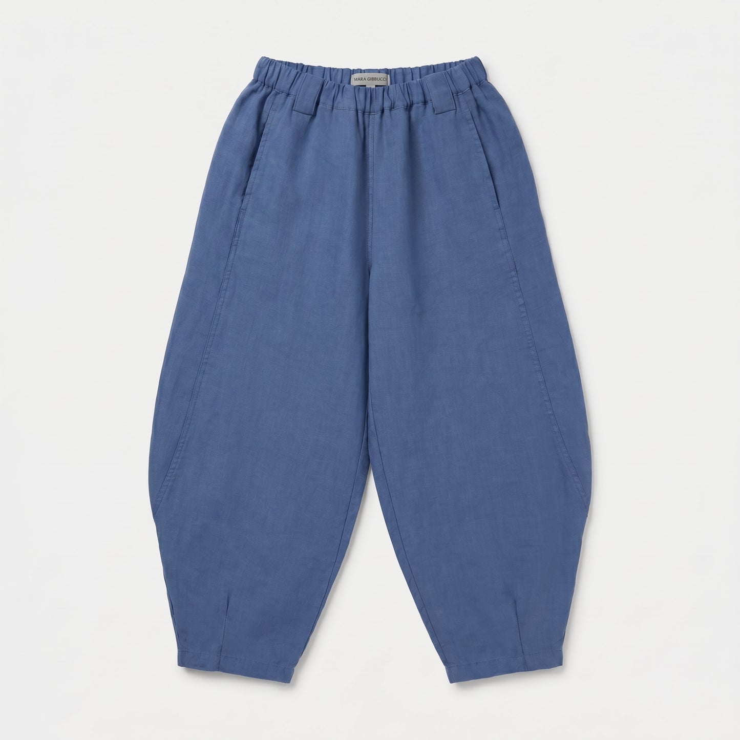 Relaxed Blue Linen Harem Trousers