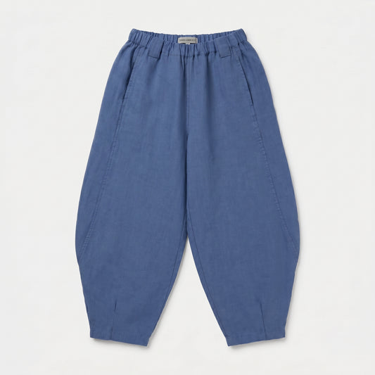 Relaxed Blue Linen Harem Trousers