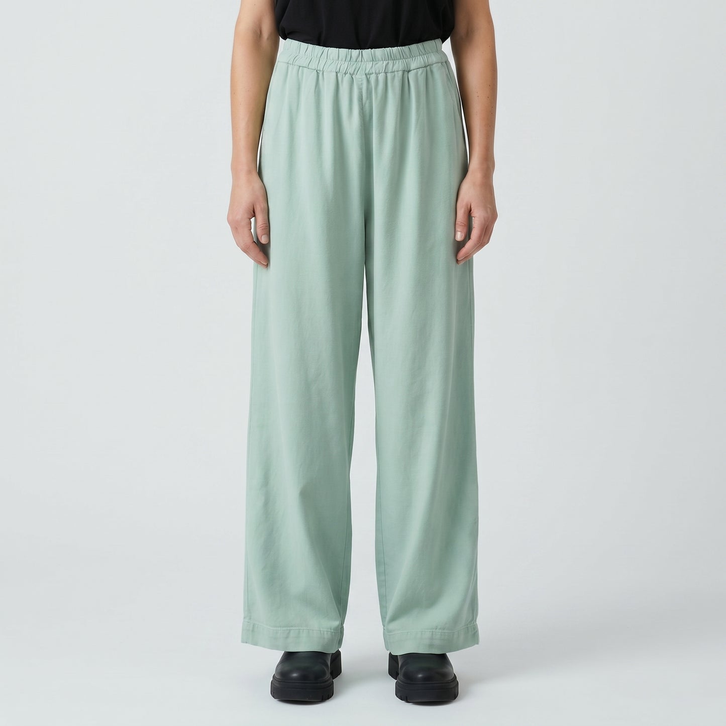 Sage Wide Leg Cropped Trousers