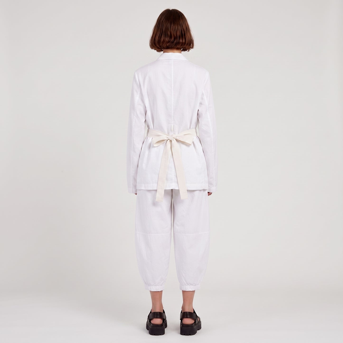Tailored White Cotton Blazer