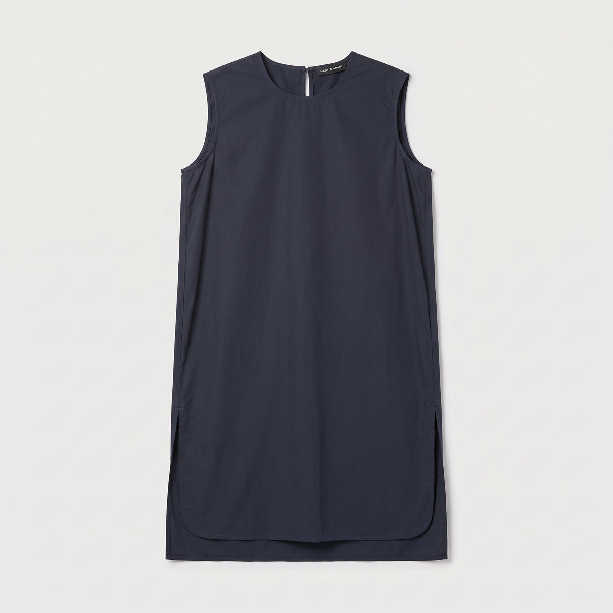 Sleeveless Navy Cotton Shift Dress