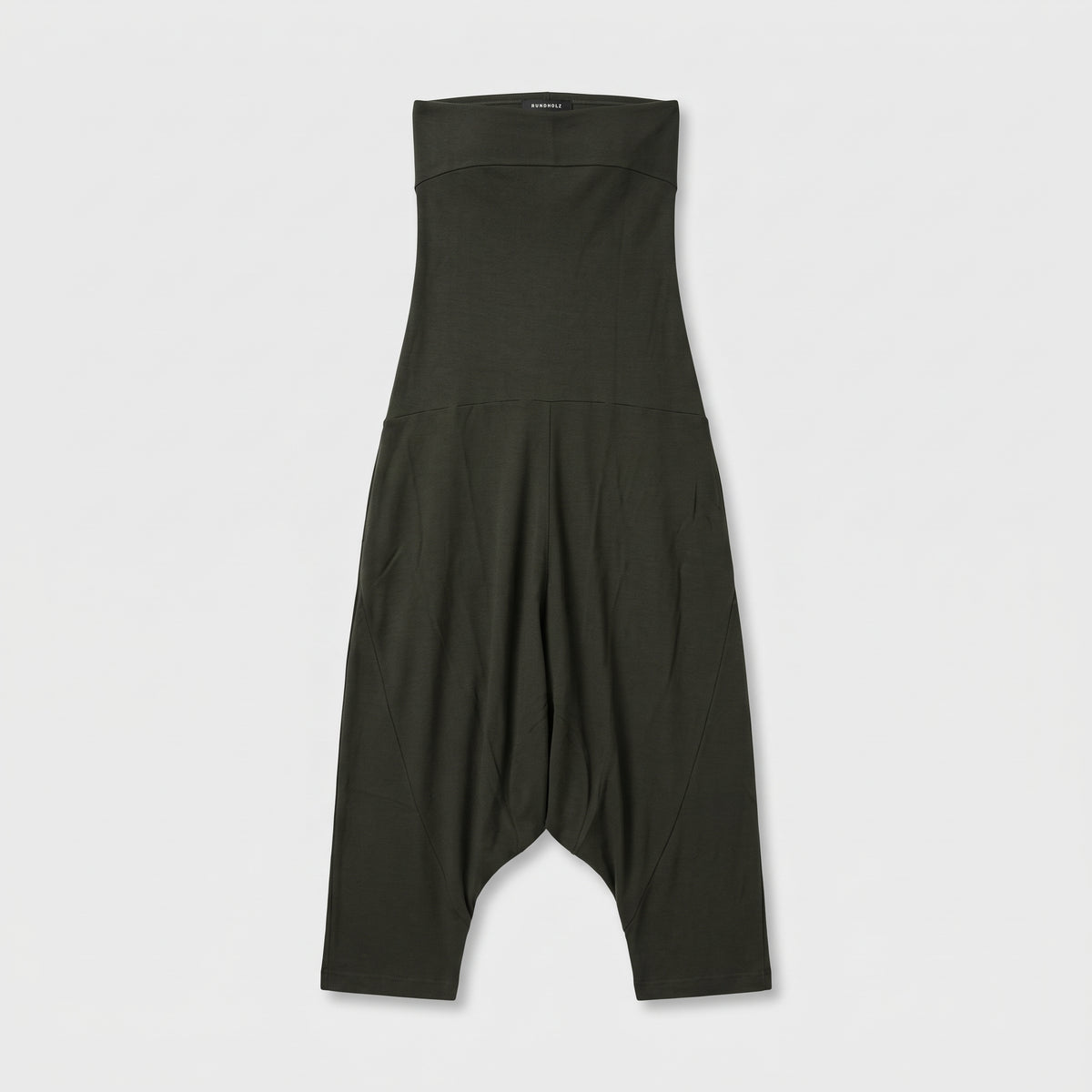 Strapless Olive Jersey Jumpsuit