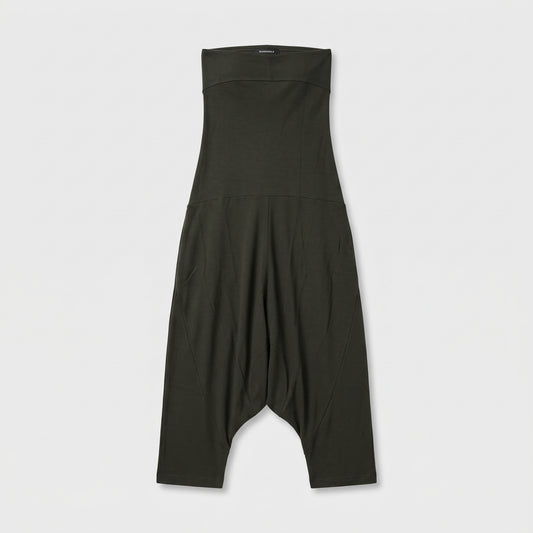 Strapless Olive Jersey Jumpsuit