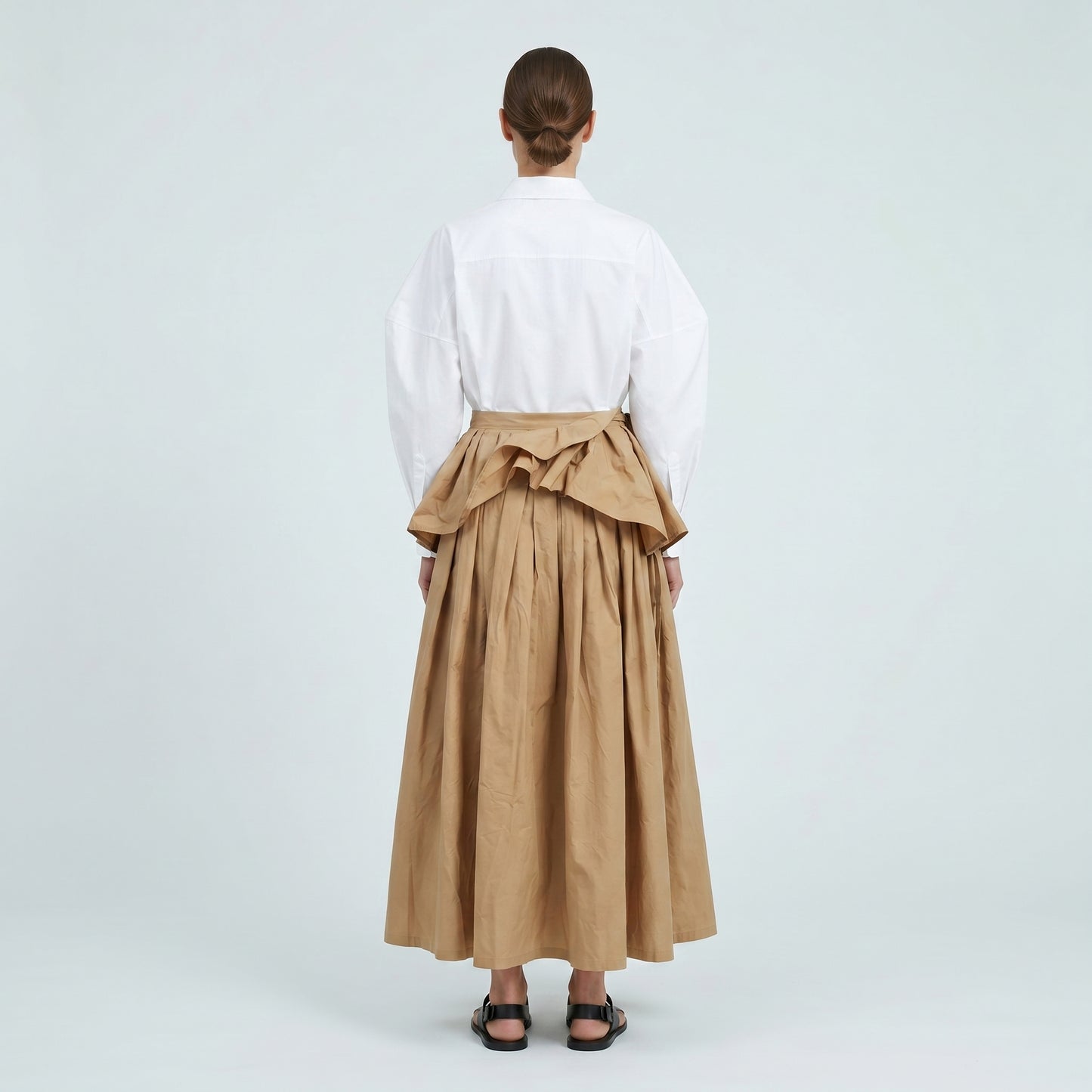 Asymmetric Ruffled Midi Skirt