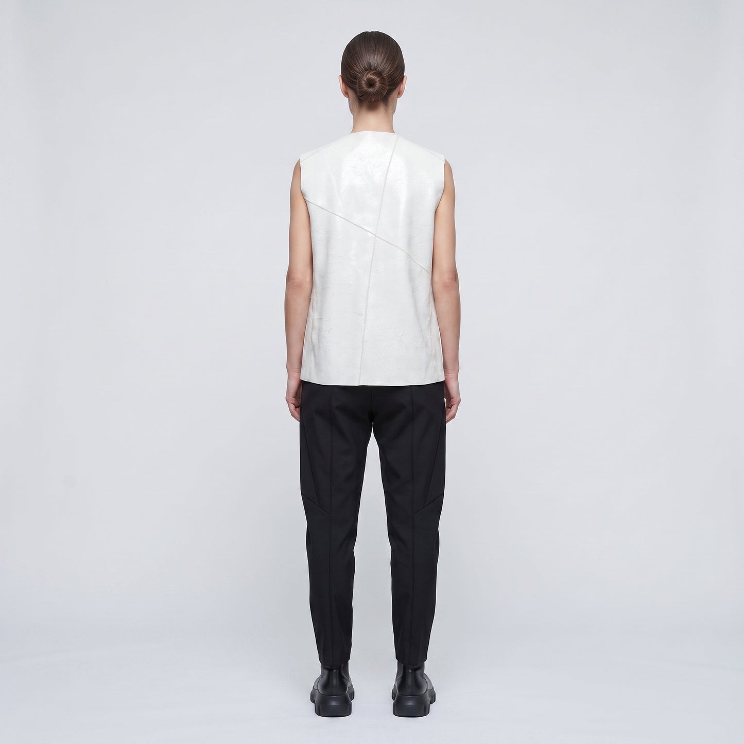 Structured Metallic Texture Tailored Vest