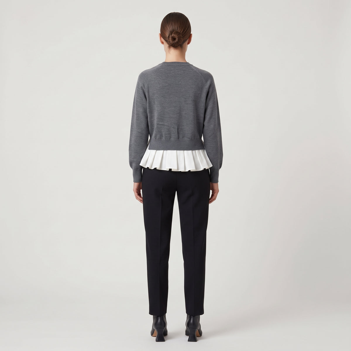 Layered Hem V-Neck Sweater