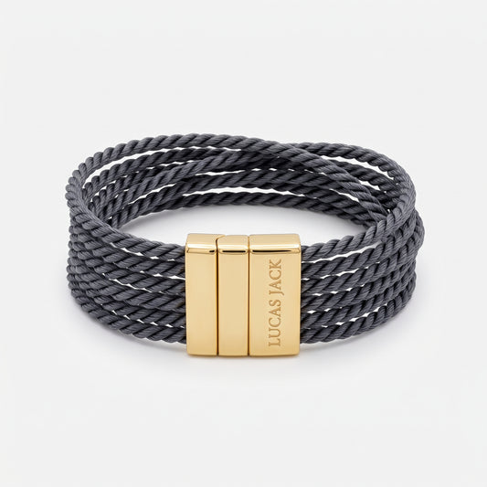 Multistrand Cord Gold Accent Bracelet
