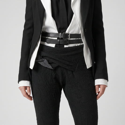 Textured Black Slim Leggings