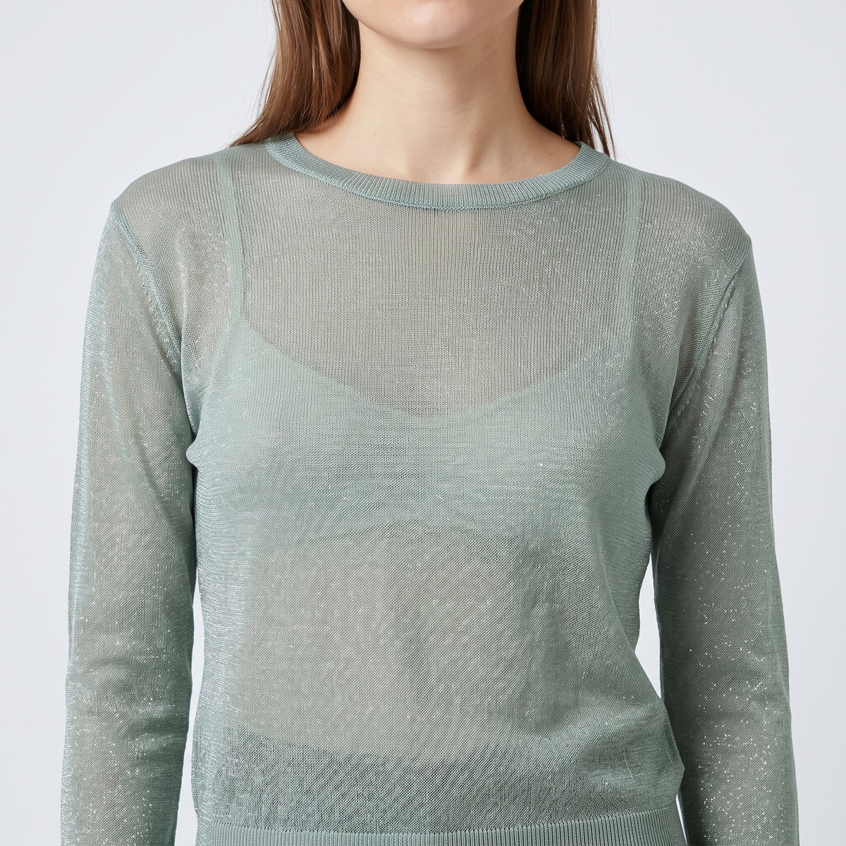 Shimmering Sage Crewneck Knit