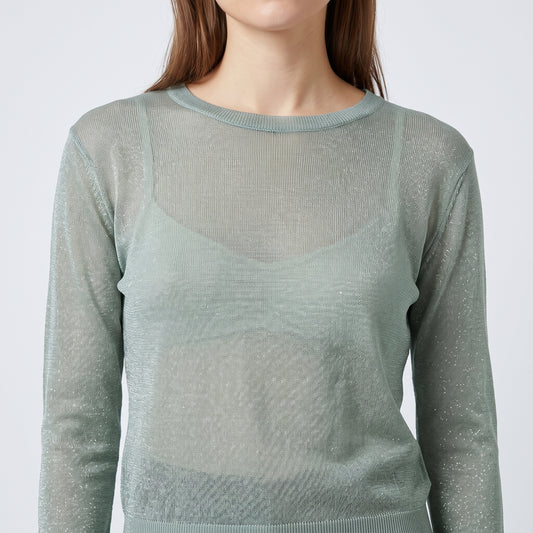 Shimmering Sage Crewneck Knit