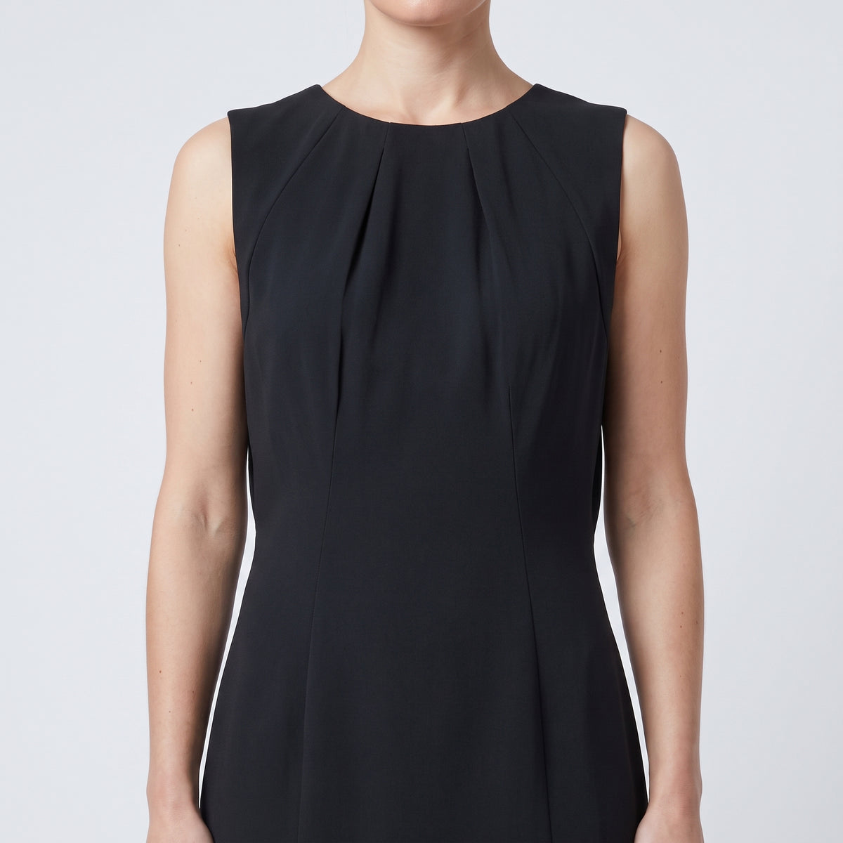 Tailored Sleek Black Sheath Dress
