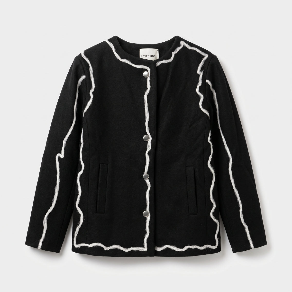 Contrasting Trim Structured Jacket